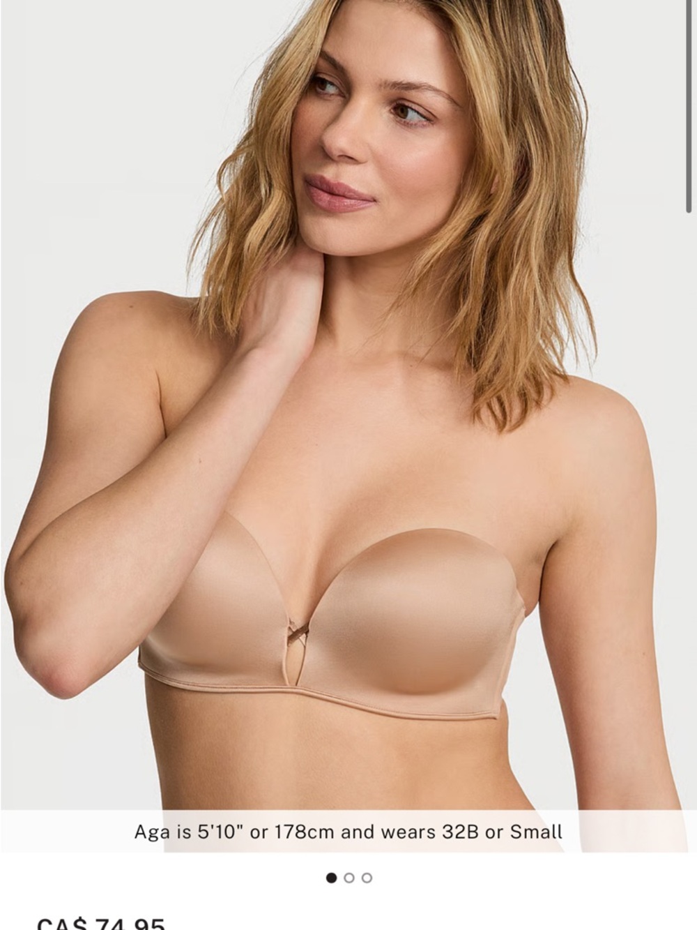 Victoria’s Secret bombshell Strapless Nude Smooth Push-Up Bra